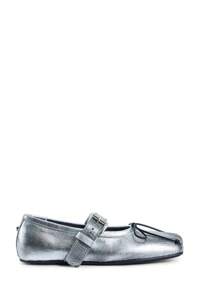 ANN DEMEULEMEESTER ZOEY BALLERINAS IN DUSTY LAMINATED LEATHER