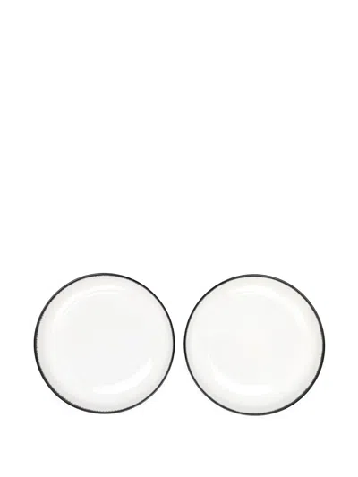 Ann Deumelemeester X Serax Contrast-trim High Plates (set Of 2) In 白色