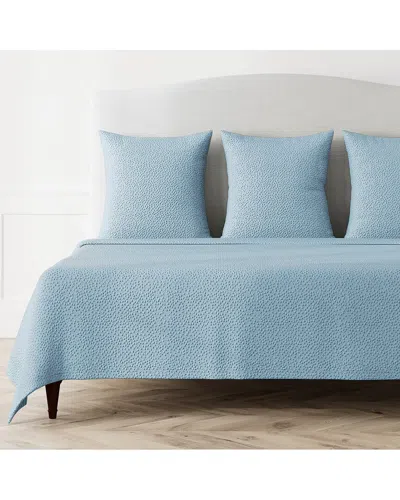 Ann Gish Bubble Matelassé Coverlet Set In Blue