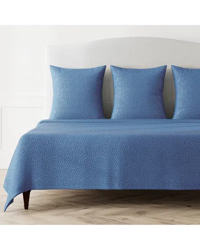 Ann Gish Bubble Matelassé Coverlet Set In Blue