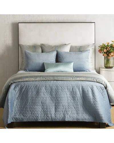 Ann Gish Channel Velvet Coverlet Set In Blue
