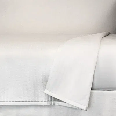 Ann Gish Charmeuse Channel Quilt Coverlet In White