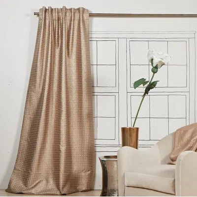 Ann Gish Coin Rod Pocket Single Curtain Panel In Gold,pumice
