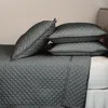 Ann Gish Double Diamond Coverlet Set, Queen In Charcoal