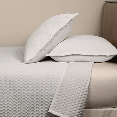Ann Gish Faux Flax Coverlet Set, Queen In White