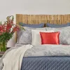 Ann Gish Faux Linen Coverlet Set, Queen In Stone Blue