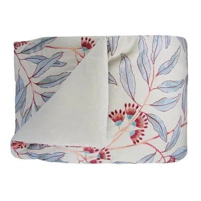 Ann Gish Linenberry Embroidered Padded Throw In Blue