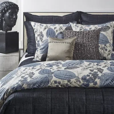 Ann Gish Nature Farmhouse / Country Floral Duvet Cover In Blue