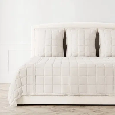 Ann Gish Panama Polyester Sateen Coverlet / Bedspread In Flax