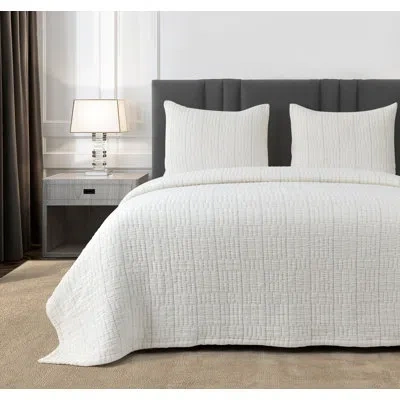 Ann Gish Pickstitch Coverlet Set In Bone