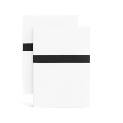 Ann Gish Ready-to-bed 2.0 Cotton & Trim Pillowcases In White,black