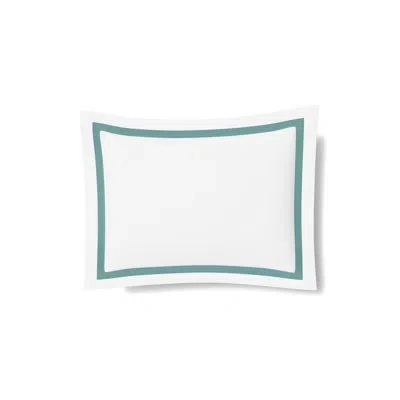 Ann Gish Ready-to-bed 2.0 Cotton & Trim Sham In Ready-to-bed 2.0 Cotton & Trim Sham,white,caribbean