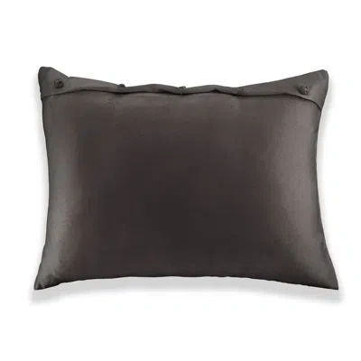 Ann Gish Silk Charmeuse French Knot Sham In Black