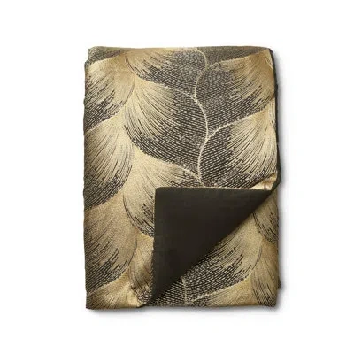 Ann Gish The Met X  Fan Throw In Umber,gold