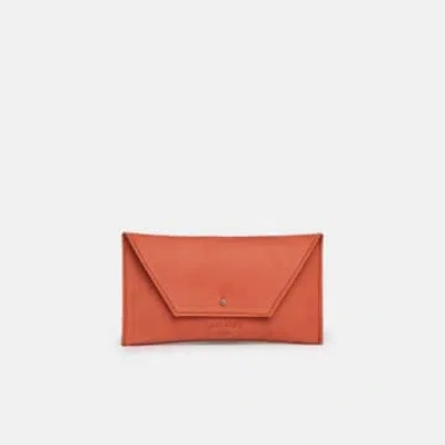 Ann Kurz Arancione Nubuck Leather Wallet In Orange