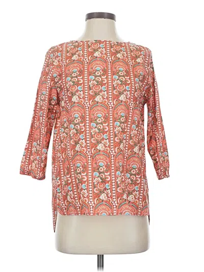 Pre-owned Ann Mashburn 3/4 Sleeve Blouse In Orange