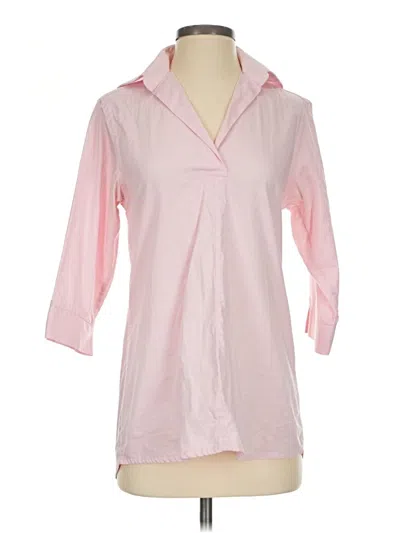 Pre-owned Ann Mashburn 3/4 Sleeve Button Down Shirt In Pink