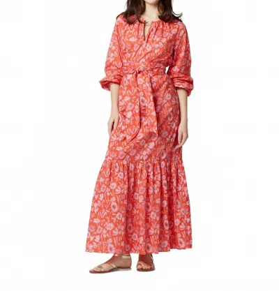 Ann Mashburn Aba Maxi Dress In Tomatoe-pink
