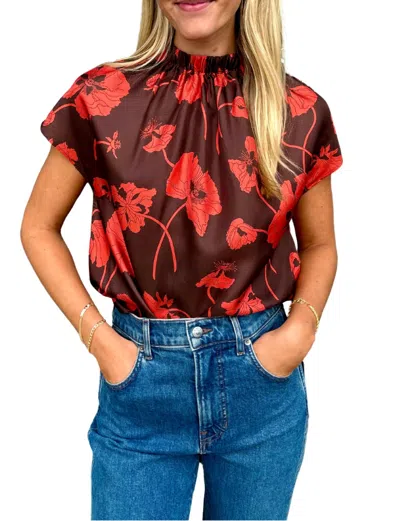 Ann Mashburn Adora Top In Chocolate/spice In Multi