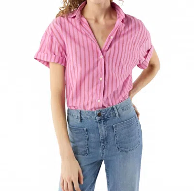 Ann Mashburn Agnes Shirt In Pink Red Stripe