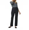 Ann Mashburn Alice Pant In Ink Tropical Wool In Black