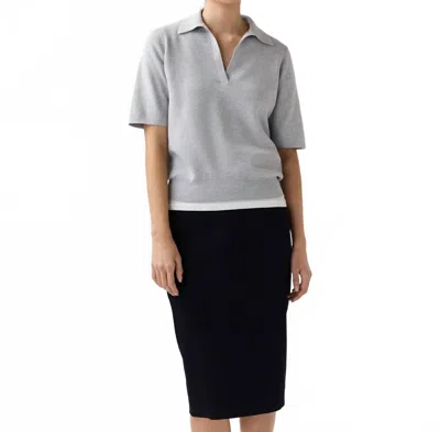Ann Mashburn Alison Sweater In Pale Heather Grey Cotton/silk In Gray