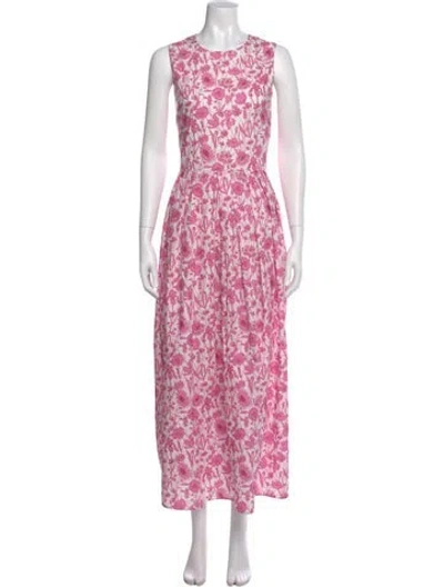 Pre-owned Ann Mashburn Animal Print Long Dress W/ Tags In Pink