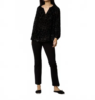 Ann Mashburn Ariana Blouse In Black Leopard