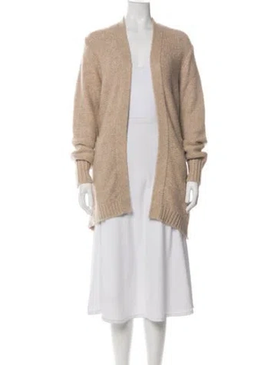 Pre-owned Ann Mashburn Baby Alpaca Open Front Sweater In Neutral