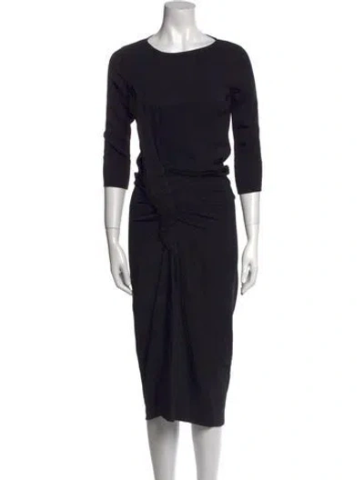 Pre-owned Ann Mashburn Bateau Neckline Long Dress In Black