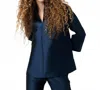 Ann Mashburn Camilla Top In Navy Mikado In Blue