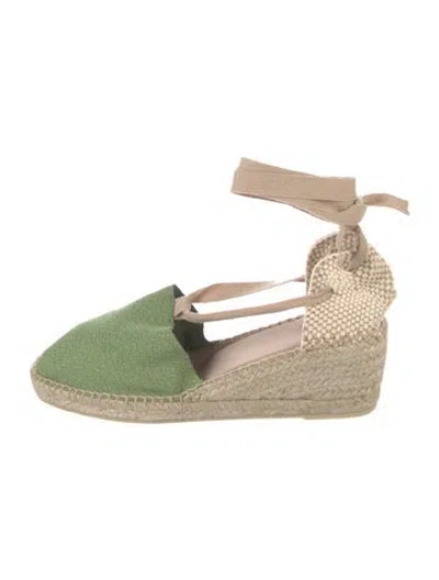 Pre-owned Ann Mashburn Canvas Colorblock Pattern D'orsay Pumps W/ Tags In Neutral