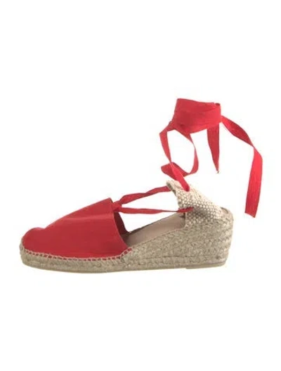 Pre-owned Ann Mashburn Canvas Pumps In Red
