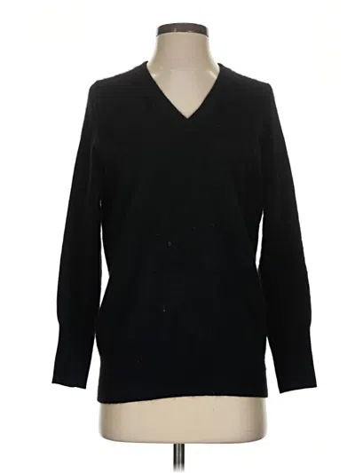 Pre-owned Ann Mashburn Cashmere Cardigan Sweater In Black