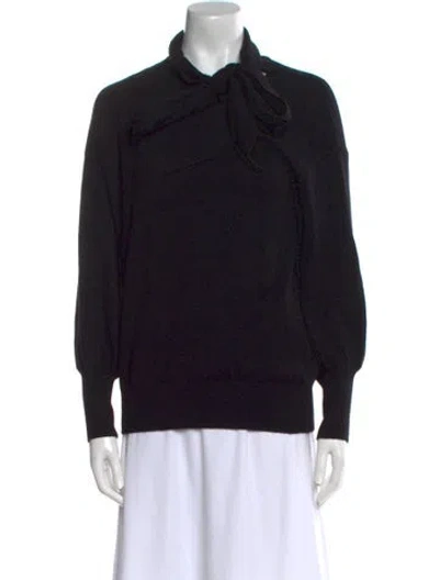 Pre-owned Ann Mashburn Cashmere Crew Neck Sweater In Black