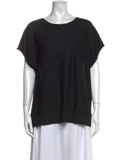 Pre-owned Ann Mashburn Cashmere Crew Neck Sweater In Black