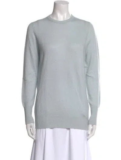 Pre-owned Ann Mashburn Cashmere Crew Neck Sweater In Blue