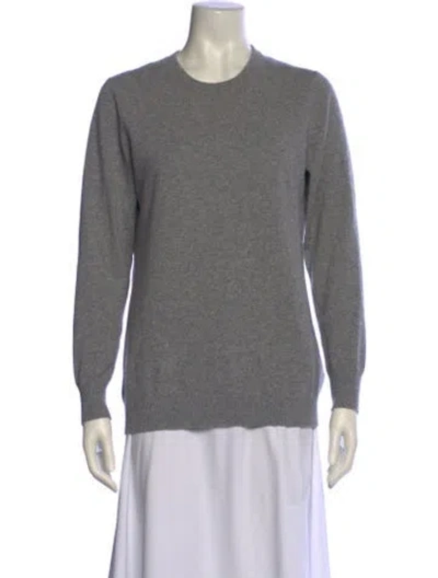 Pre-owned Ann Mashburn Cashmere Crew Neck Sweater In Gray