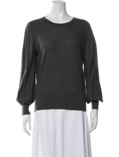 Pre-owned Ann Mashburn Cashmere Crew Neck Sweater In Grey