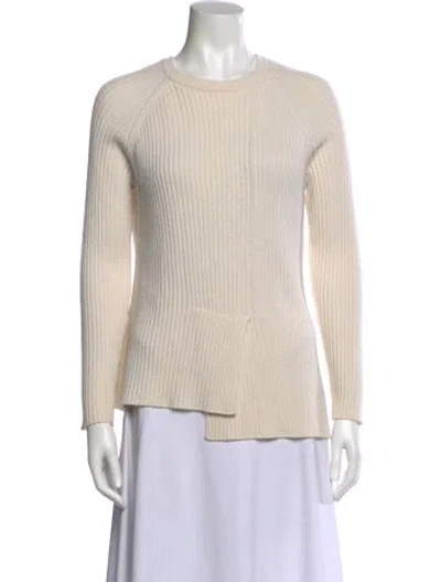 Pre-owned Ann Mashburn Cashmere Crew Neck Sweater In Neutral