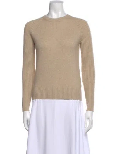 Pre-owned Ann Mashburn Cashmere Crew Neck Sweater In Neutral