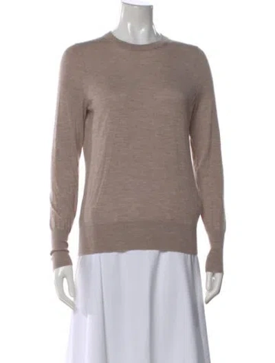 Pre-owned Ann Mashburn Cashmere Crew Neck Sweater In Neutral