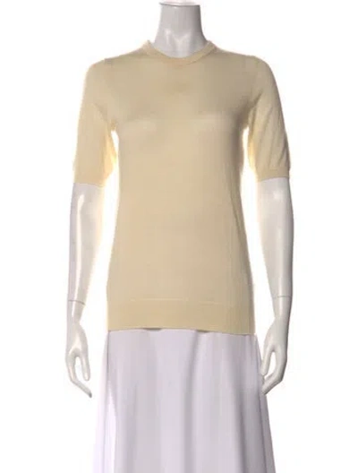 Pre-owned Ann Mashburn Cashmere Crew Neck Sweater In Neutral