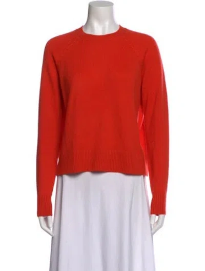 Pre-owned Ann Mashburn Cashmere Crew Neck Sweater In Orange
