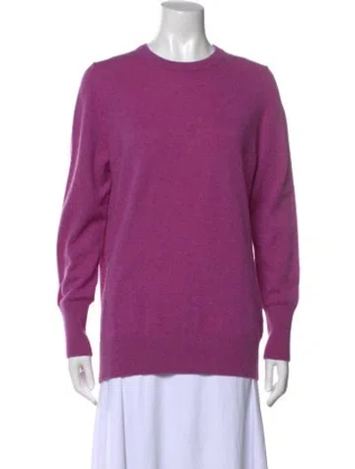 Pre-owned Ann Mashburn Cashmere Crew Neck Sweater In Pink