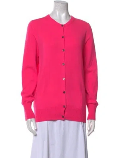 Pre-owned Ann Mashburn Cashmere Crew Neck Sweater In Pink