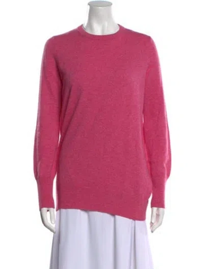 Pre-owned Ann Mashburn Cashmere Crew Neck Sweater In Pink