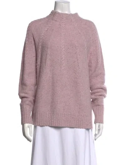 Pre-owned Ann Mashburn Cashmere Mock Neck Sweater In Neutrals