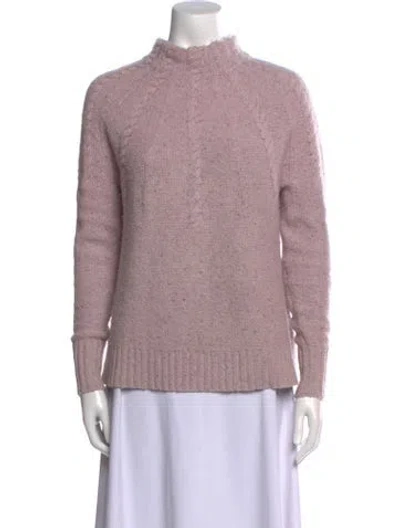 Pre-owned Ann Mashburn Cashmere Mock Neck Sweater In Purple