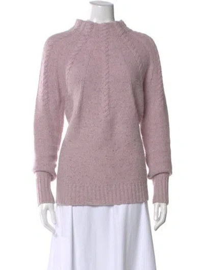 Pre-owned Ann Mashburn Cashmere Mock Neck Sweater In Purple